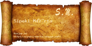 Sipeki Márta névjegykártya