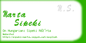 marta sipeki business card